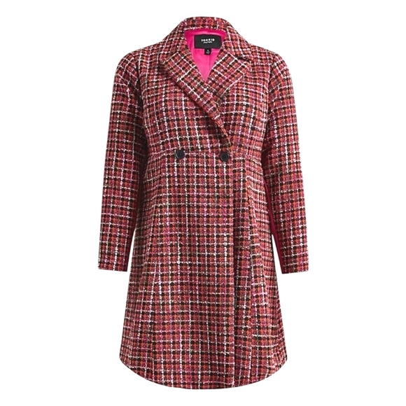 torrid Jackets & Blazers - Torrid 4X Plaid Pink Boucle Statement Coat